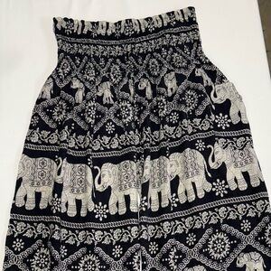 Black and White Elephant Print Skirt